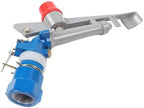 1’’ Agriculture Farm Irrigation Sprinkler, 360° Adjustable Impact Area, Reinforced Lawn Sprinkler Irrigation Spray Gun,Copper Core, Painted Cast Steel, Silver, Blue by Unknown