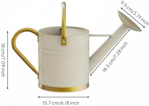 Fenteer Watering Can Metal Long Spout Iron Pot Ergonomic Handle Decorative Vintage Style Rust Resistant Suitable for Indoor Gardening Office Balcony Outdoor Decor - Image 2