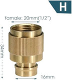 2 pcs Adjustable Brass Nozzle 1/2 3/4 Garden Hose Copper Adapter Quick Water Connector(H) - Image 2