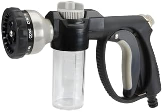 9-Pattern Hose Nozzle with Soap Dispenser, Aluminum, 3/4 in Fit, Foam Gun by Unknown