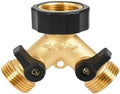 Hose Splitter Multi-Tap Connector 2 Way Garden Water Hose Adaptor Y-Way Distributor Faucet Splitter Independent for Water Faucet & Spigot(Brass 2pcs) by Unknown