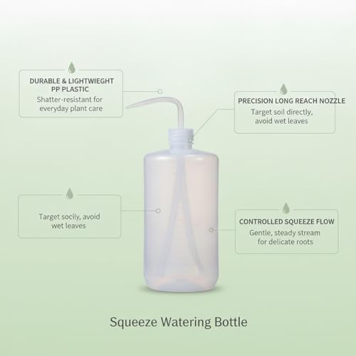 Precision Squeeze Watering Bottle with Long Curved Spout Durable PP Plastic - Image 5