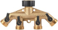 Heavy Duty Brass 4 Way Manifold Garden Hose Splitter Connector Water Tap Adapter 3/4 Inch 1Pcs by Unknown