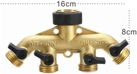 Garden Tap Splitter Brass 2/4 Way Faucet Water Splitter Y Type Garden Hose Splitter Watering Tap Connector Distributor for Outdoor Faucet for Outdoor (2 Way with Connector) - Image 5