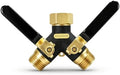 Garden Hose Splitter 2 Way Heavy Duty, Metal Body Water Hose Splitter with Shut-Off Valve, Full Flow Hose Bib Splitter, 3/4'' GHT Y Hose Connector For Outdoor Spigot Faucet by Unknown