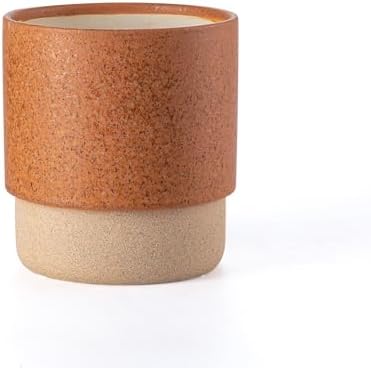 6 Inch Ceramic Self Watering Planter with Drainage Hole Terracotta by Chubacoo