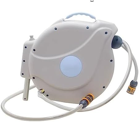 Hose Pipe Holder Garden Retractable Hose Reel, 65 ft /20M x 1/2 inch, Water Hose Reel with Muti-Functional Nozzle, 180° Swivel Bracket Wall-Mounted, Automatic Rewind, Lock at Any Length, with Slow Ret by Unknown