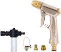 High-Pressure Brass Nozzle Water Gun Garden Hose Sprayer For Gardening Lawn Watering Washing Multi-Purpose Cleaning Tool(Silver gun set) by Unknown