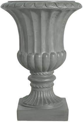 Outdoor Garden Urn Planter, 26 Inch, Gray - Image 4