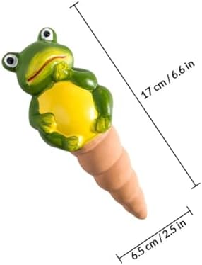 FRCOLOR 4pcs Frog Shape Terracotta Plant Watering Globes Self-Watering Spikes for Indoor and Outdoor Plants Automatic Ceramic Drip Irrigation Tool Set - Image 2