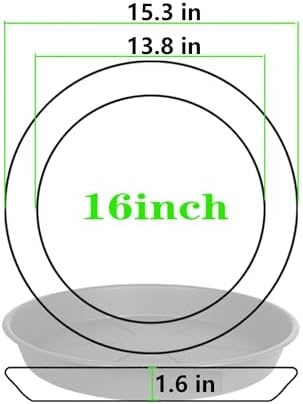 OVZILKI 3 Pack of Plant Saucer Tray 16 inch, Heavy Duty Plastic Pot Plant Drip Trays Saucers for Indoors Outdoor, Plant Water Tray for Planters 14 15" (16", Black) - Image 2