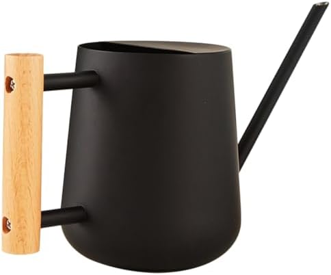 Indoor Plant Watering Can with Long Spout 900ml Metal Black by Sosoport