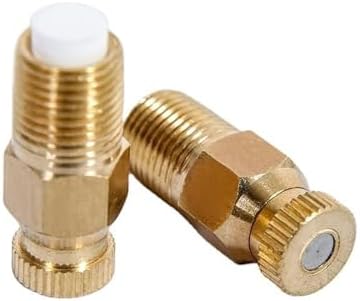 50pcs Misting Nozzles, High Pressure Atomizing Misting Sprayer, Brass Misting Nozzles Replacement Heads with Filter for Patio Lawn, Landscaping, 1/8" NPT(0.4mm(0.016'')) by Unknown