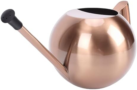 Stainless Steel Watering Can Metal Plant Watering Can Indoor Plant 1000ml Round Long Spout Detachable Head Comfortable Handle for Home Garden Flower (Bronze) - Image 3