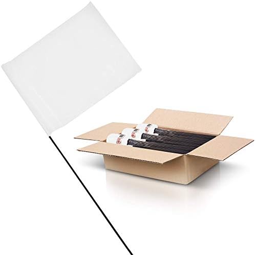 White Marking Flags 1000 Pack - 4x5x15 Inch White Flags for Yard - Markers For Lawn, Irrigation, Landscaping, Survey & Sprinkler Head Marking by ACESupply