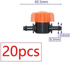 Ship accessories 20pcs Drip Irrigation Mini Valve 4/7 3/8/10/12/16/20 /25mm Pipe Garden Tap 1/2" 3/4" Male Thread Water Hose Barb Connector Irrigation accessories(A) - Image 2