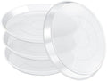 FUIJOL 4 Pack Clear Plant Saucer 20 Inch, Durable Plant Drip Trays Saucers for Pots, No Holes Water Catcher Trays for Indoor Outdoor Planter, Sturdy Base Plate(20", Clear) by FUIJOL