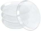 FUIJOL 4 Pack Clear Plant Saucer 20 Inch, Durable Plant Drip Trays Saucers for Pots, No Holes Water Catcher Trays for Indoor Outdoor Planter, Sturdy Base Plate(20", Clear) by FUIJOL