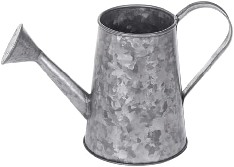 MyGift 5 Inch Mini Rustic Galvanized Metal Decorative Vase in Vintage Style Watering Can Design for Dried Flowers and Artificial Plants - Handcrafted in India (Pack of 2) - Image 4