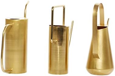 Deco 79 Metal Watering Can Indoor Outdoor Planter Small Planter Pot, Set of 3 Planters 12", 12", 11"H, Gold - Image 7
