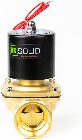 U.S. Solid 1-1/2 in Brass Electric Solenoid Valve, AC 110 V, Normally Closed, FKM Seal, 29 Cv, Semi-Direct, for Air Gas Fuel and Oil - Image 3