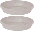 Bloem Terra Plastic Saucer Tray for 24" Terra Planter, Vanilla Bean, 2-Pack by Bloem