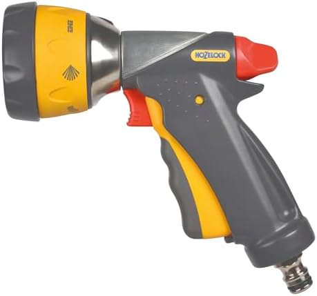HOZELOCK - Multi-Jet Spray Gun Ultramax Pro Metal : For Intensive Watering, Ergonomic and Extremely Robust (Metal Body), Locking Function and Flow Control: 7 Spray Patterns [2698 0000] by Hozelock