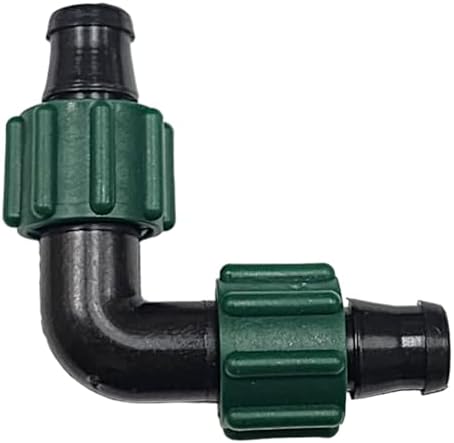 10-Pack USA MADE - PREMIUM Drip Tape Irrigation Tubing Elbow (5/8" or .625" - .645") Universal Perma-Loc Connector Barbed Locking Fitting - Fits All Brands 16mm Drip Tape AG Tubing by OneStopOutdoor