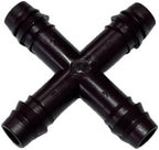 NETAFITM Drip Irrigation Barbed Fittings,3/8" 12MM Black Drip Tubing Coupler Elbow Tee Reducer (Cross - 12mm (3/8"), 25 Count) - Image 4