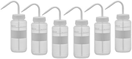 EISCO 6PK Chemical Wash Bottle, No Label, 500ml - Wide Mouth, Self Venting, Low Density Polyethylene - Performance Plastics Labs by EiscoLabs