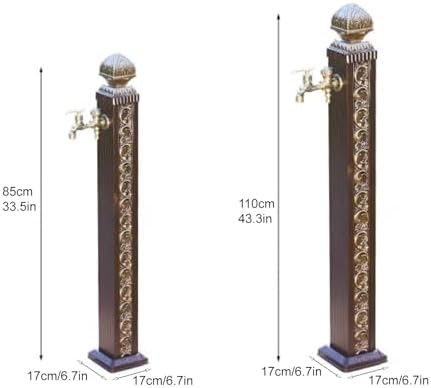 Outdoor Vertical Garden Water Column, Hose Stand with Faucet, Antique Decorative Fountain for Yard Hydrant, Irrigation and Washing (110cm x 17cm) - Image 2