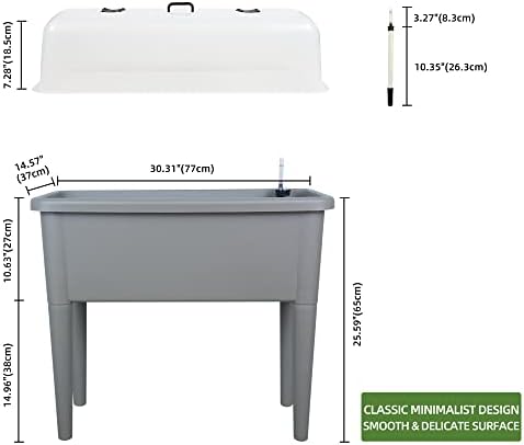 Dexceder 13.2 Gallon Self Watering Raised Garden Bed (Deep Gray) - Image 3