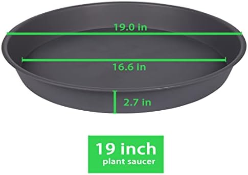 4 Pack of 18 19 inch Plant Saucer Round, Deep Plant Saucers for Pots, Heavy Duty Plastic Plant Drip Tray for Indoors Outdoor, Bird Bath Bowls, Plant Trays for Planter 17-20" (19 inch, Cement) - Image 2