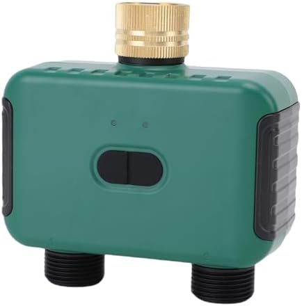 Irrigation Timer, 2 Outlet Smart Dual Zone Programmable IP55 Brass Inlet Child Lock with Rain Delay Sprinkler Controller for Garden and Yard Watering System - Image 2
