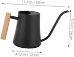 Vintage Stainless Steel Watering Can Black with Long Spout - Image 4