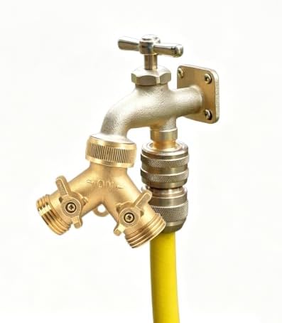 2‑Pack 2‑Way Brass Garden Hose Splitter with O‑Rings & Thread Tape - Image 4