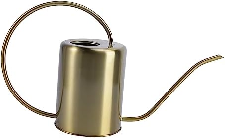 1pc Stainless Steel Watering Kettle Long Spout for Indoor and Outdoor Plant for Accurate Watering Capacity Elegant Golden Finish by IWOWHERO