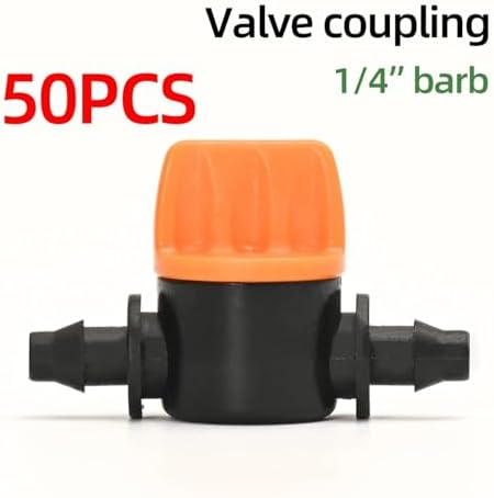 1/4" PVC Hose Barb Connector Coupling Valve Automatic Drip Irrigation Connectors Garden Watering System Water Pipe(50PCS VALVE COUPLING) - Image 2