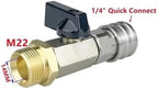 1/4" Brass Quick Connect Nozzle Set, Pressure Washer Hose Adapter with Adjustable Valve for Car Wash(M22 14mm) - Image 2