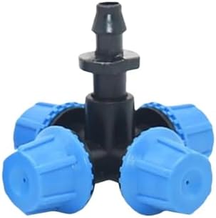 Garden sprinklers Hanging Anti drip misting Nozzle 4-Way Cross Water Mist Sprinkler with 1/4" Barb Threaded Connector 50set(Barb-A) by Unknown