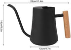 Zerodis Retro Watering Can,Long Spout Stainless Steel Watering Can Pot Plant Watering Can with Wooden Handle for Precise Watering Small Plant Garden Indoor Outdoor Use (Black) - Image 7