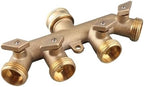 4 Way Brass Hose Splitter NPT 3 4 Inch Garden Water Tap Connector Distributor - Image 4