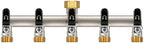 5-Way Garden Hose Splitter, Heavy-Duty Brass, 3/4" GHT, Black by Yayamz