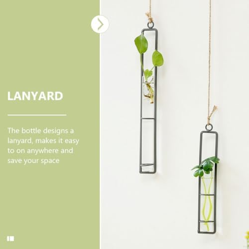 Wall Hanging Planter Xmas Glass Tube Planter with Iron Frame 3pcs - Image 4