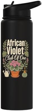 African Violet Plant Collector Houseplant Lover Gift Stainless Steel Insulated Water Bottle - Image 3
