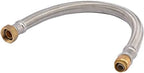 SharkBite 1/2 Inch x 3/4 Inch FIP x 18 Inch Stainless Steel Braided Flexible Water Heater Connector, Push To Connect Brass Plumbing Fitting, PEX Pipe, Copper, CPVC, PE-RT, HDPE, U3068FLEX18LF by SharkBite