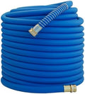 Wiseflow Garden Hose 150FT x 5/8", Heavy Duty Rubber Hose, Water Hose with Five Layered Braiding, Male Female Fittings, 1000PSI Burst, 300PSI Working for Yard, Car Wash, Pets (Blue) by Unknown