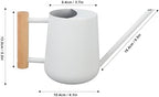 Indoor Watering Can with Long Spout, 16oz Metal Watering Can Plant Watering Can Mini Watering Can with Wood Handle for Indoor Plants, Bonsai Outdoor Garden Flower (White) - Image 6