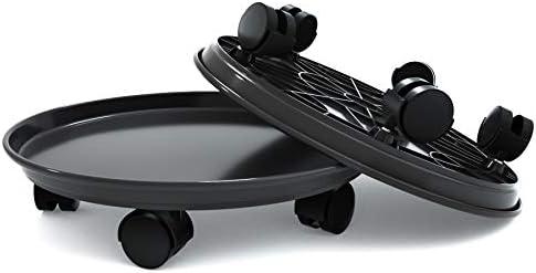 Plant Caddy with Wheels 15.5 Inch - 2 Pack Plant Caddy on Wheels Heavy Duty,Plant Dolly Plant Tray with Wheels Planter Caddies Indoor/Outdoor, Black by Coadura