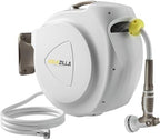 Retractable Garden Hose Reel, 1/2 in 100+6 ft, Heavy Duty Wall Mounted Water Hose Reel, Spring Power Automatic Rewind, Any Length Lock, 180° Swivel Bracket, 10 Pattern Spray Nozzle by AQUAZILLA